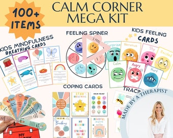 Calming corner kit bundle, coping skills for kids, self regulation, social emotional learning, psychology resources mindfulness techniques