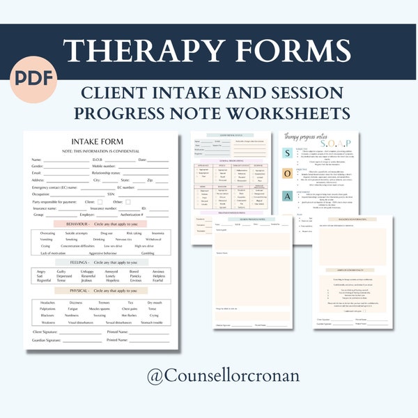 Counseling Intake Form, Informed Consent for Counseling and Psychotherapy, Mental Health Intake Form Template, Printable, Therapy