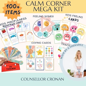 Calming corner kit bundle, coping skills for kids, self regulation, social emotional learning, psychology resources mindfulness techniques