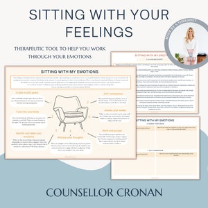 Sitting with your feelings - a therapeutic tool to manage your emotions. Self-Awareness & Emotional Regulation resource for mental health.