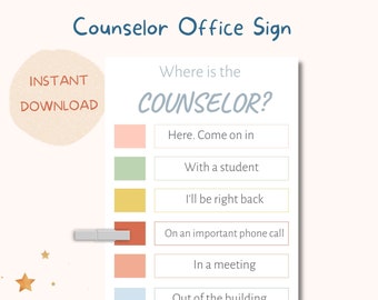 Where is the counselor office sign, therapy office decor, school counseling door sign, counselor decor, school counseling, school counselor