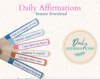 Positive Printable Affirmation Sticks | Digital Download, social emotional, Encouragement activity for Kids self esteem confidence