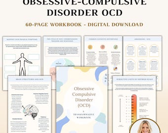 Obsessive Compulsive Disorder OCD workbook, Aufdringliche Gedanken. Belichtungstherapie. Therapie Arbeitsblätter. Angstlinderung Mentale Gesundheit Selbsthilfe