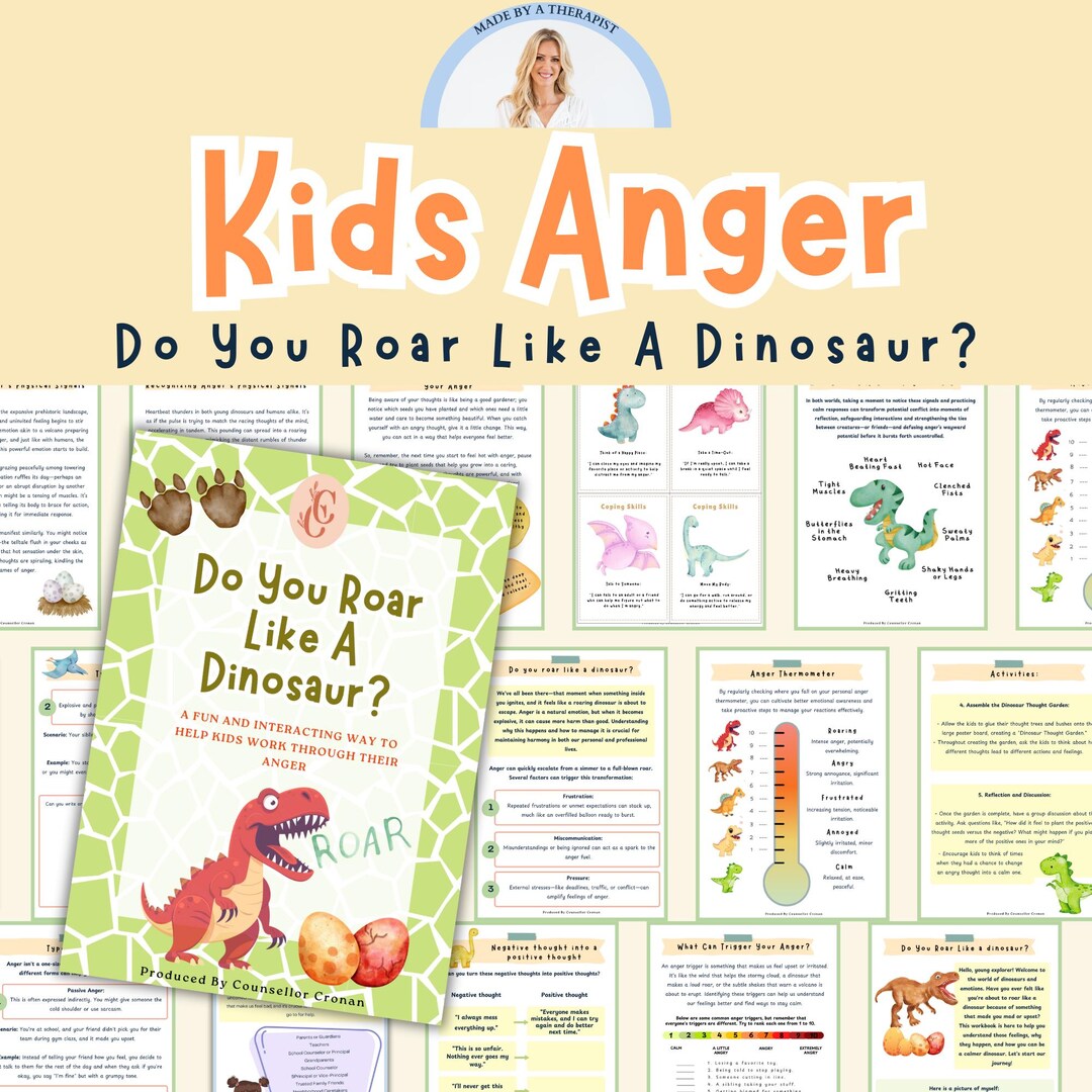 Kids Anger Management Workbook. Do You Roar Like A Dinosaur? Kids ...