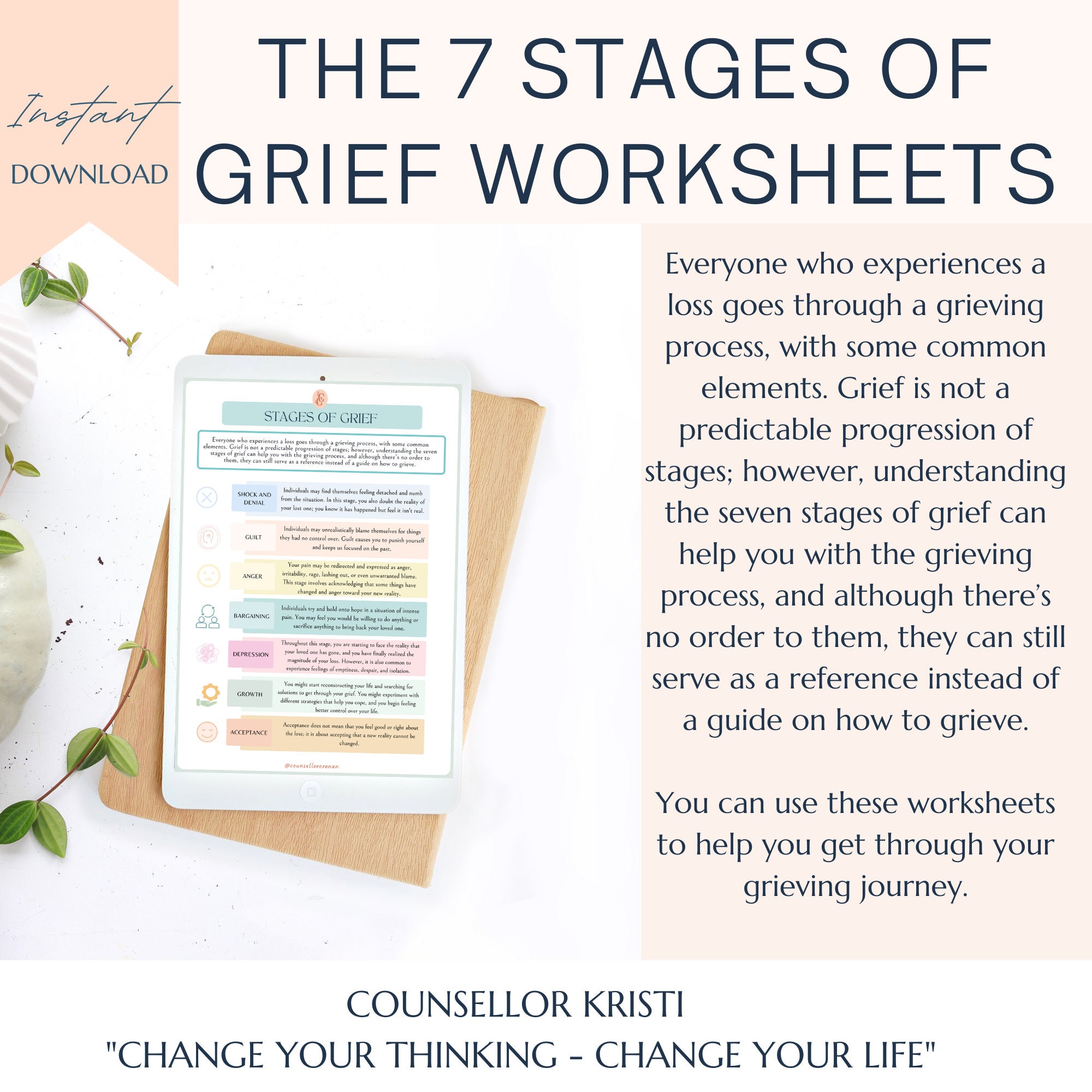 stages-of-grief-worksheets-grief-and-loss-bereavement-grief-etsy