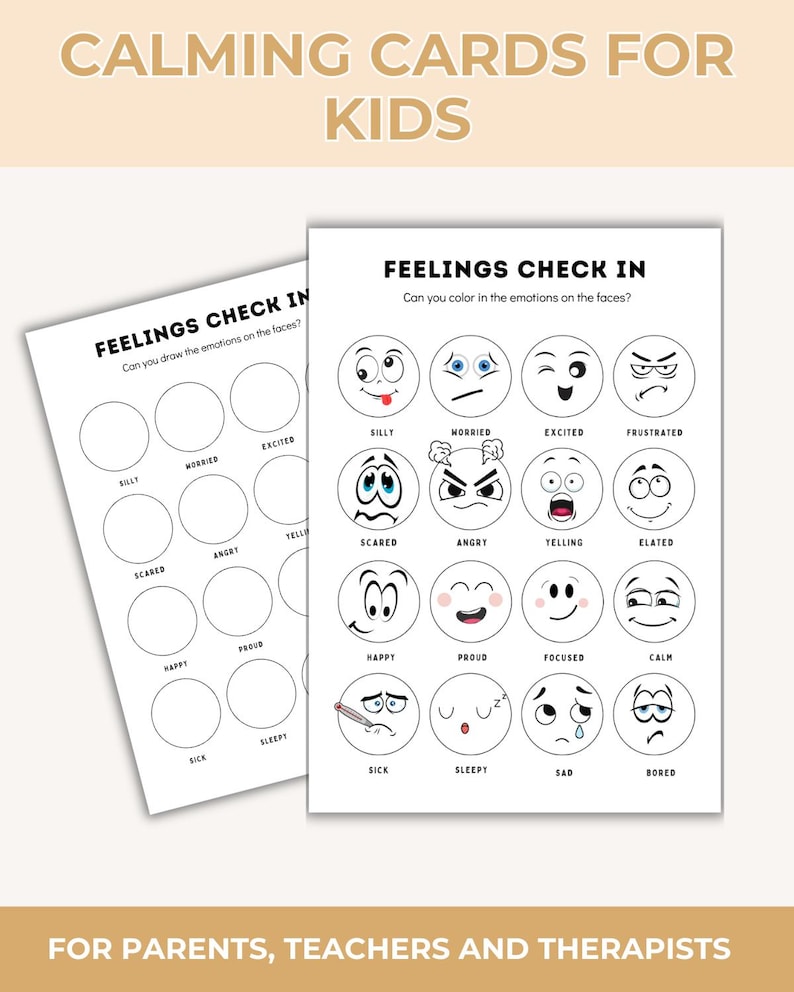 Kids feelings check in worksheets. Feelings poster, emotional self regulation, mindset, parenting tools, parenting tips, calming sel, child image 4