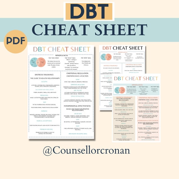 Buy Dbt Cheat Sheet Printable Therapy Worksheet Dbt Therapy Dbt Online In India Etsy