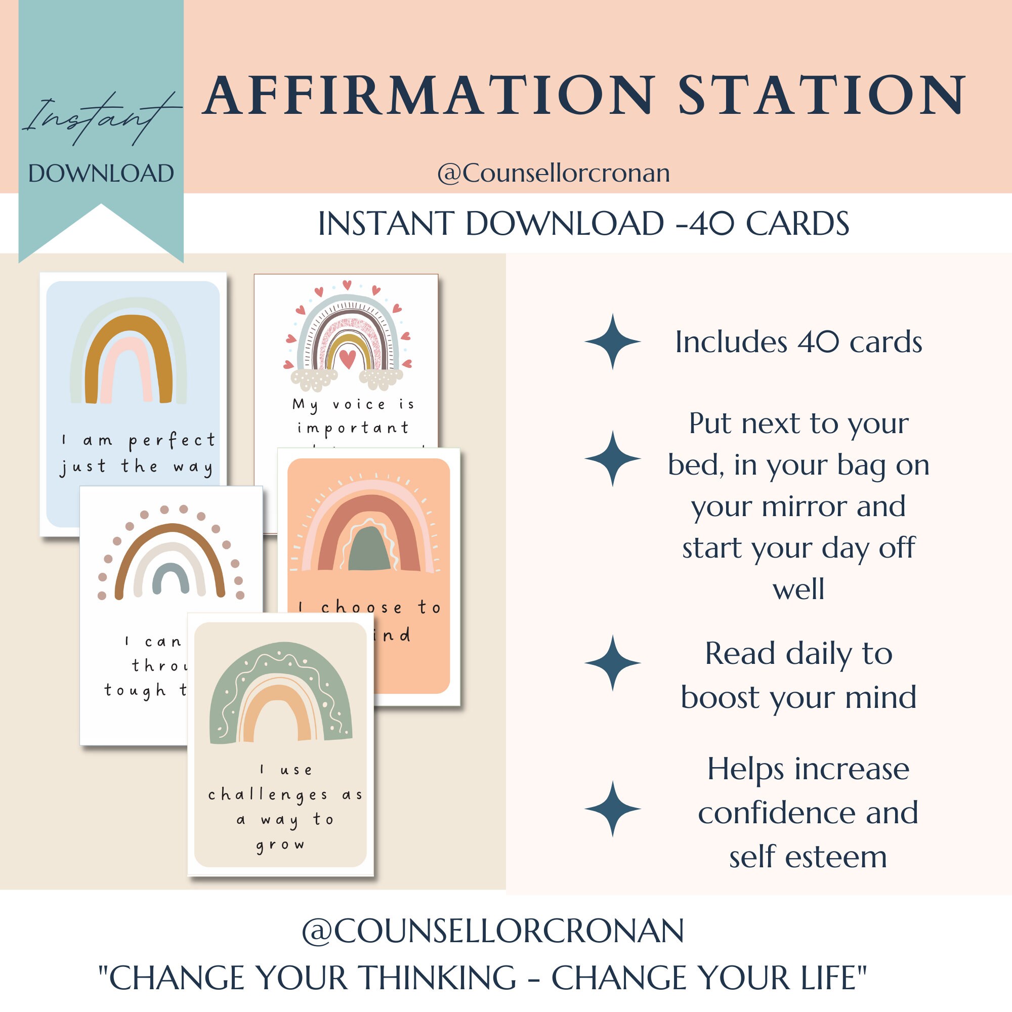 Affirmation Station Cards Positive Quote Flash Cards - Etsy Canada