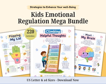Children Emotional-Regulation Workbook. Over 220 Activities. Therapy Worksheets. Therapy Resources. Neurodiversity Book.