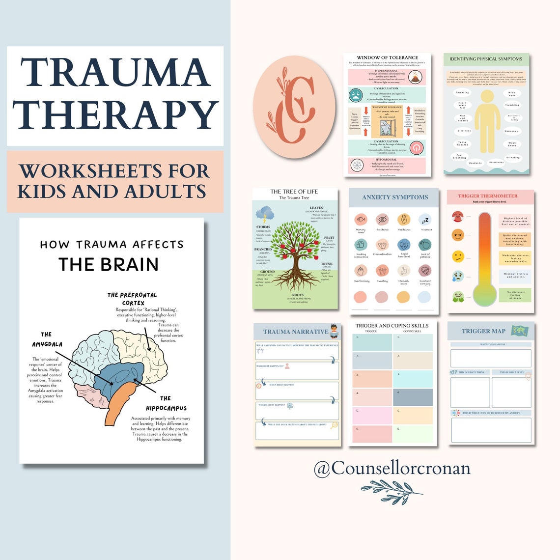 Trauma Therapy Worksheets PTSD Recovery Workbook Therapy - Etsy UK