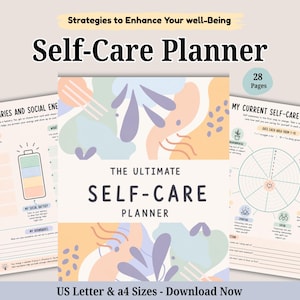 Self-Care Planner, Stress Management, Wellness Journal (PDF)