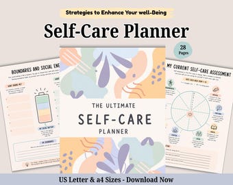 Self-Care Planner, Stress Management, Wellness Journal (PDF)