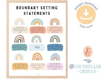 therapy worksheets etsy Boundaries therapy Posters Counselor Office Decor Psychology Anxiety support Psychologist Wall Poster social psychology Mental Health Quotes