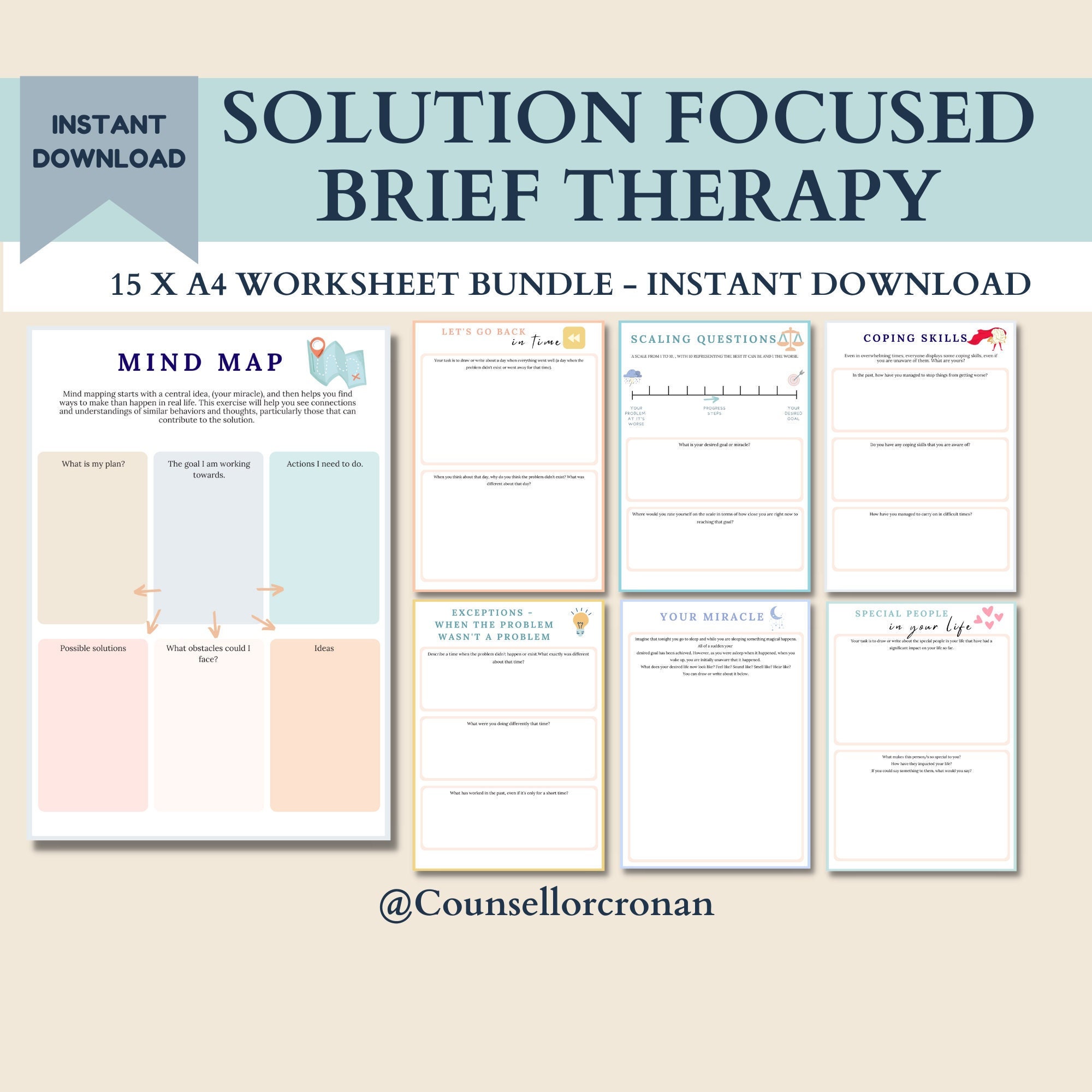 SFBT Solution Focused Therapy Therapy Worksheets Therapy - Etsy Australia