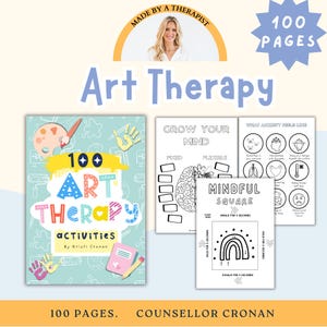 Art Therapy Worksheets For Mental Health, Self-esteem, and Confidence. Therapy Book for Parents, counselors, therapists, and psychologists.