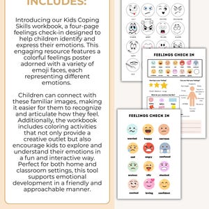 Kids Feelings Check in Worksheets. Feelings Poster, Emotional Self ...