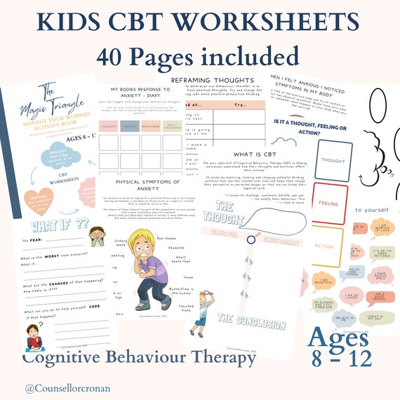 cbt activity for kids therapy worksheets therapy tools etsy canada