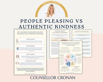 Cahier d'exercices sur les personnes agréables ou sur la gentillesse authentique. Feuilles d'exercices d'auto-assistance. Ressources thérapeutiques. Pose des limites. Communication assertive. Livre CBT