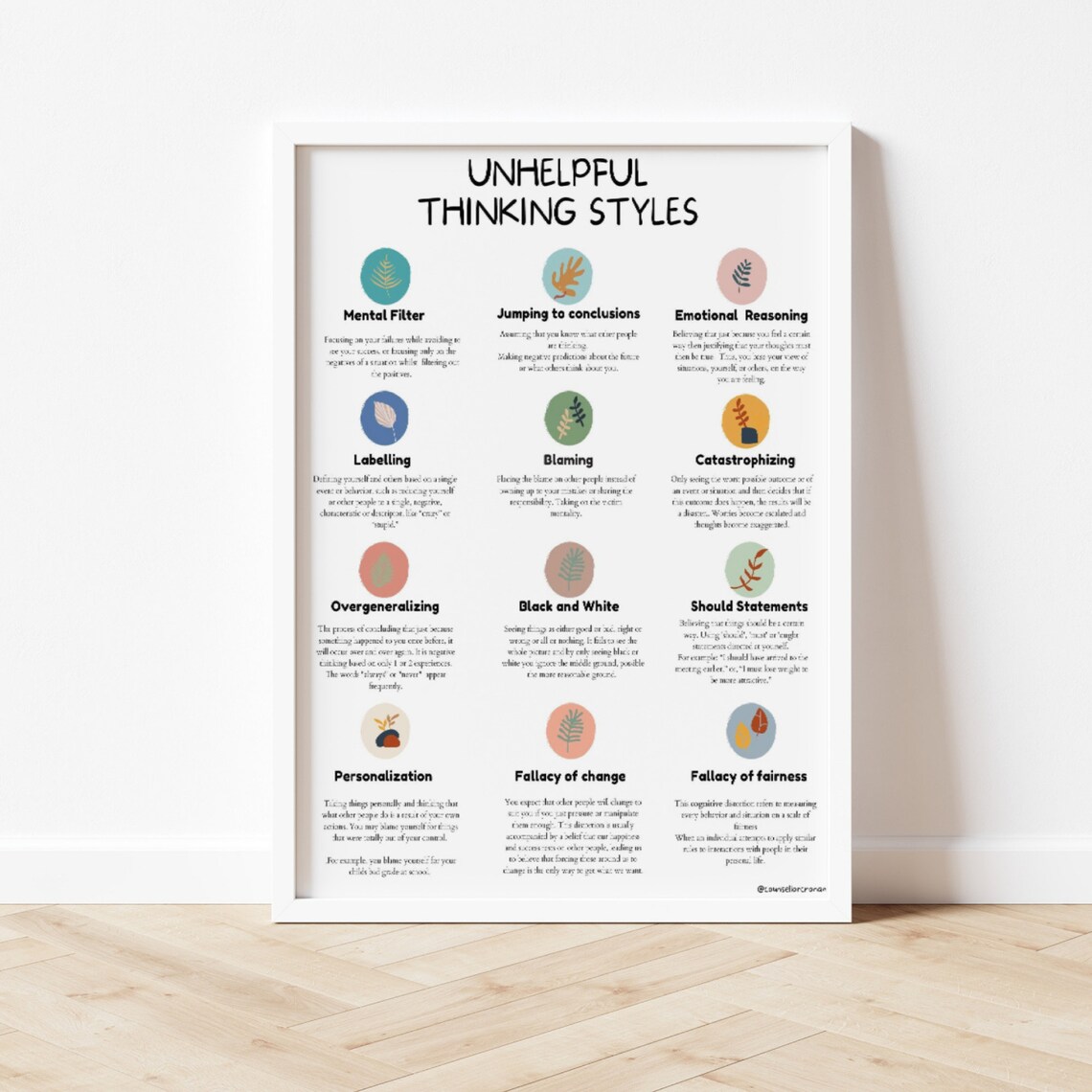 Unhelpful Thinking Styles Cognitive Bias Mental Health | Etsy Australia