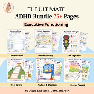 Peut inclure: Un ensemble numérique ADHD de plus de 75 pages pour les fonctions exécutives. La collection comprend des feuilles de travail imprimables intitulées Communication Iceberg, Problem Solving Map, My Emotional Traffic Lights, Big Goals and Small Steps, Packing My School Bag et Following Directions. Disponible au format A4.