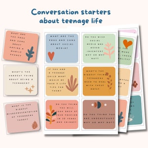 Therapy Question Cards for Teens, Counseling Flash Cards, Conversation ...
