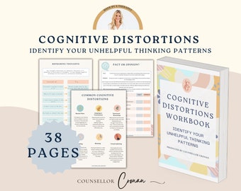 Cognitive Distortions workbook to help you identify and change unhelpful thinking styles. Thinking Errors. Coping Skills Anxiety Tools. CBT