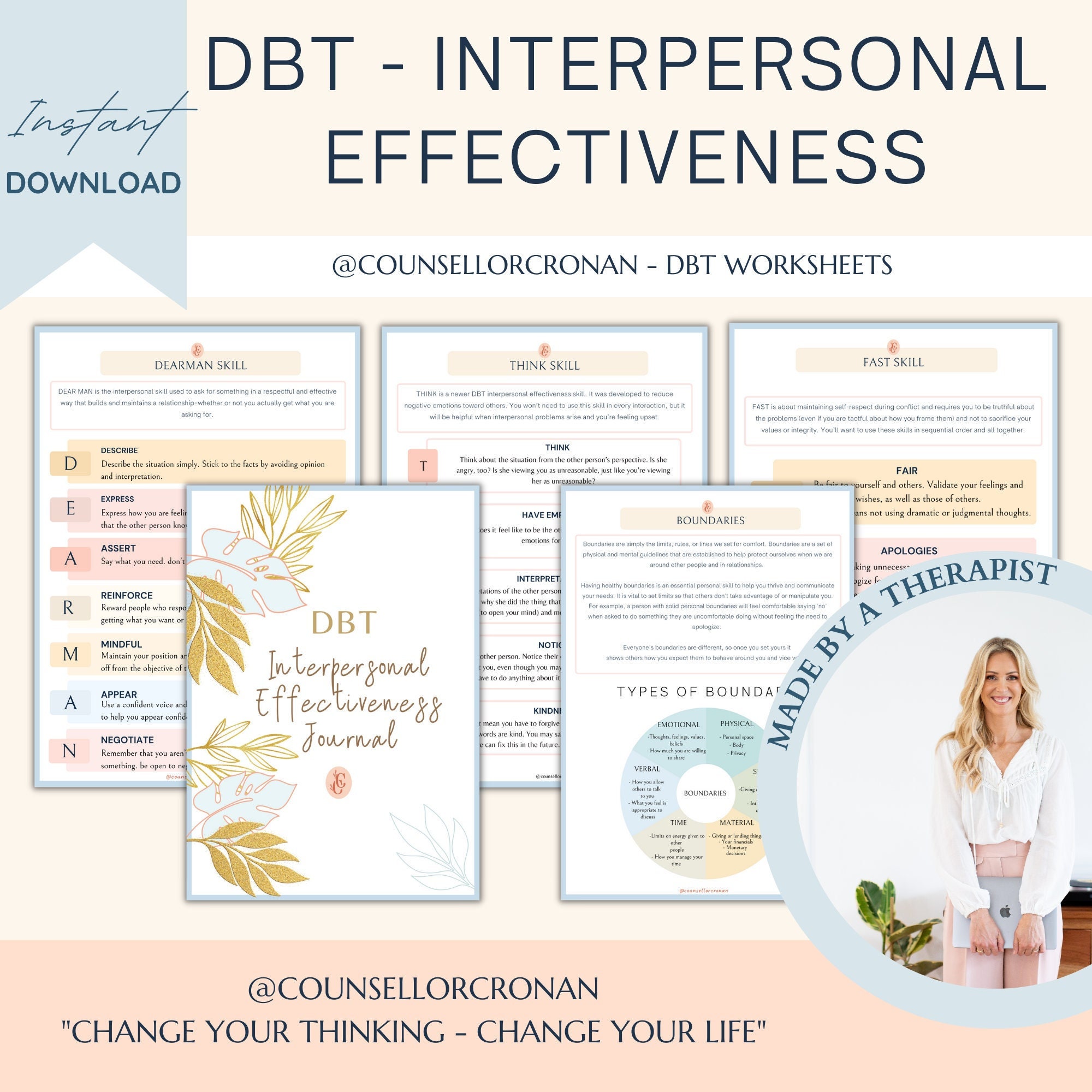 DBT Interpersonal Effectiveness Journal DBT Worksheets Dbt - Etsy