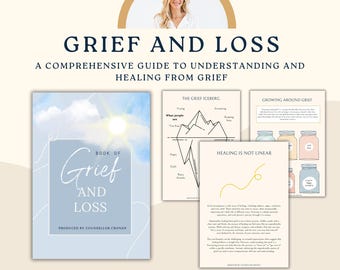 Understanding Grief and Loss Journal. Wellbeing planner. Self-reflection. Coping strategies for feelings. Grief Therapy. Counselling Tools