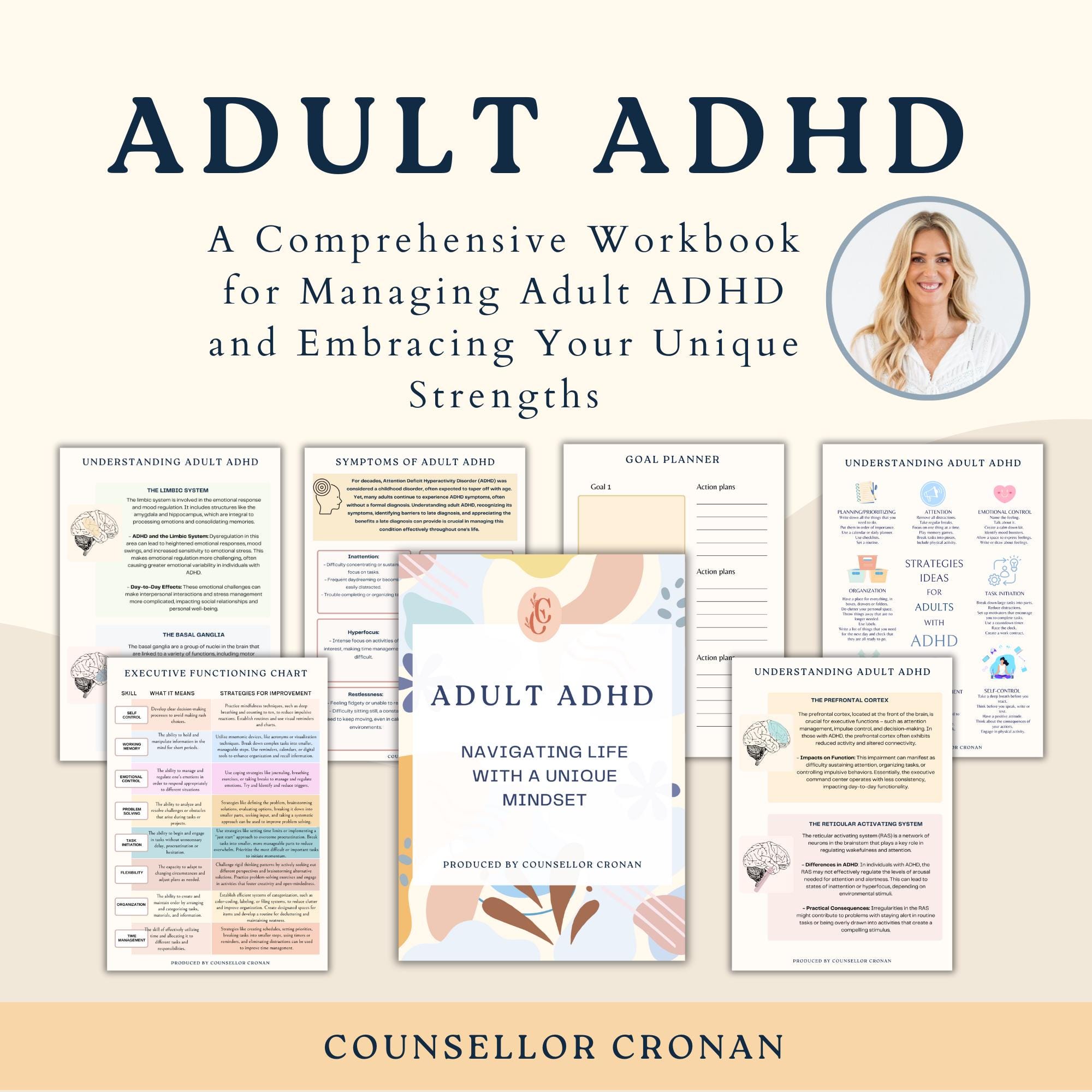 ADHD Therapy Workbook, Adhd Planner Adult, ADHD Late Diagnosis, neurodiverse. Therapy Journal, therapist resource, emotional regulation.
