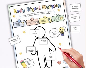 Kids Body Signal Mapping Activity. Emotion Interoception Chart. ADHD ...