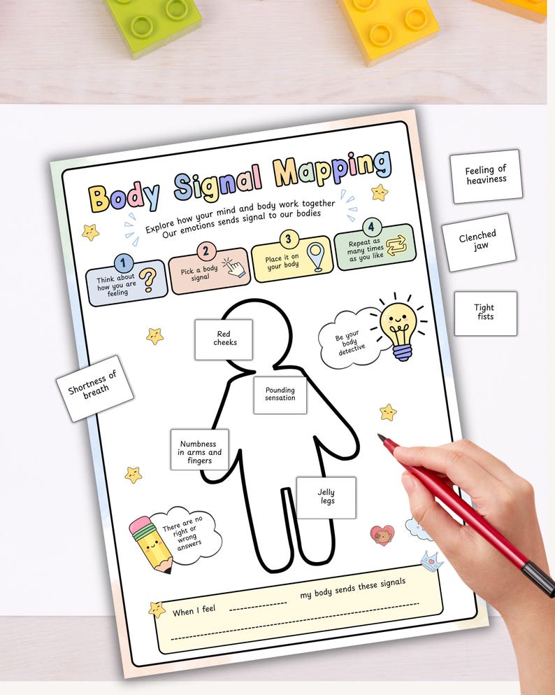 Kids Body Signal Mapping Activity. Emotion Interoception Chart. ADHD ...