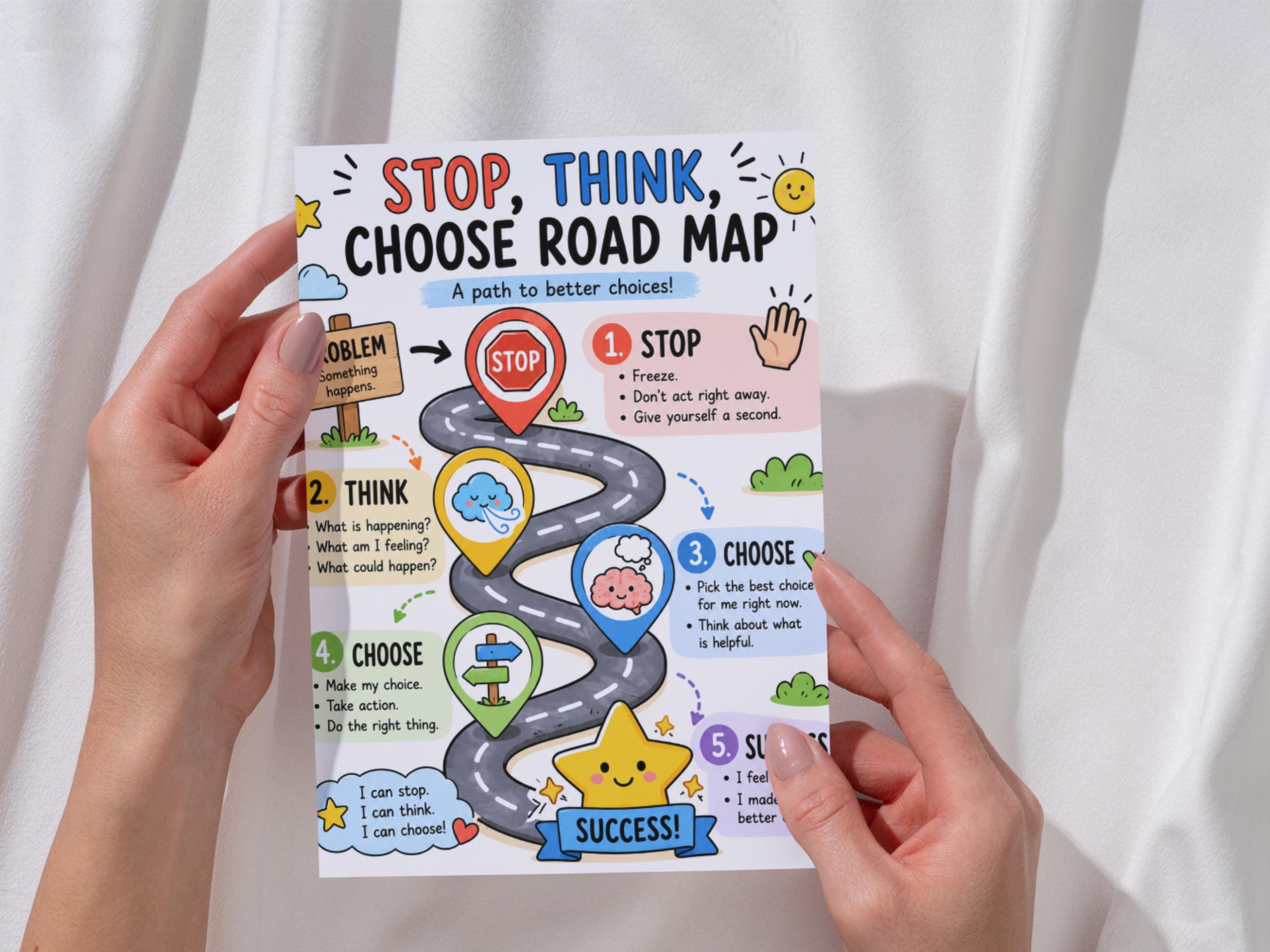 Impulse Control Workbook for Kids. Stop Think Go Posters. Children ...