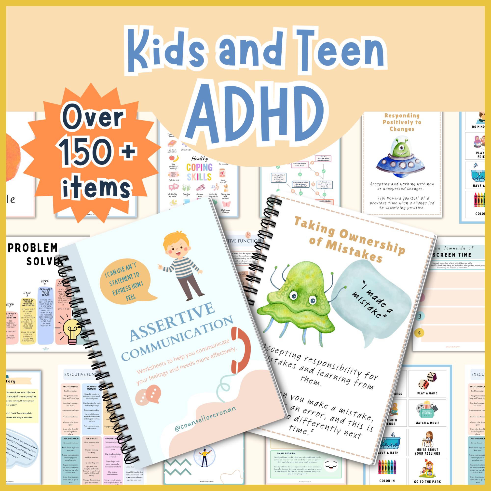 Adhd-executive Functioning Worksheet Bundle for Kids, Time Management ...