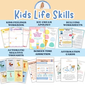 Kids Life Crafts Bundle, Achtsamkeitskarten, Verhaltensmanagement, Ressourcen für Eltern, Therapiebürodekor, Beratung. Selbstregulierung. CBT