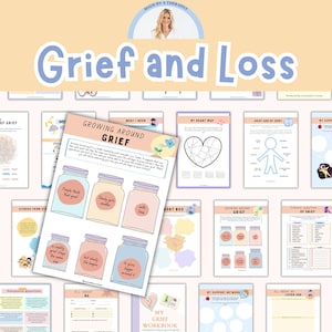 Kids grief and loss worksheets, therapy workbook, kids therapy, child therapy, group therapy, psychologist resources, counselling tools, cbt