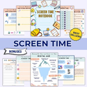 Screen time addiction worksheets, kids therapy, child therapist, psychologist resources, parenting tool, screen time, kids feelings. Planner