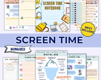 Screen time addiction worksheets, kids therapy, child therapist, psychologist resources, parenting tool, screen time, kids feelings. Planner