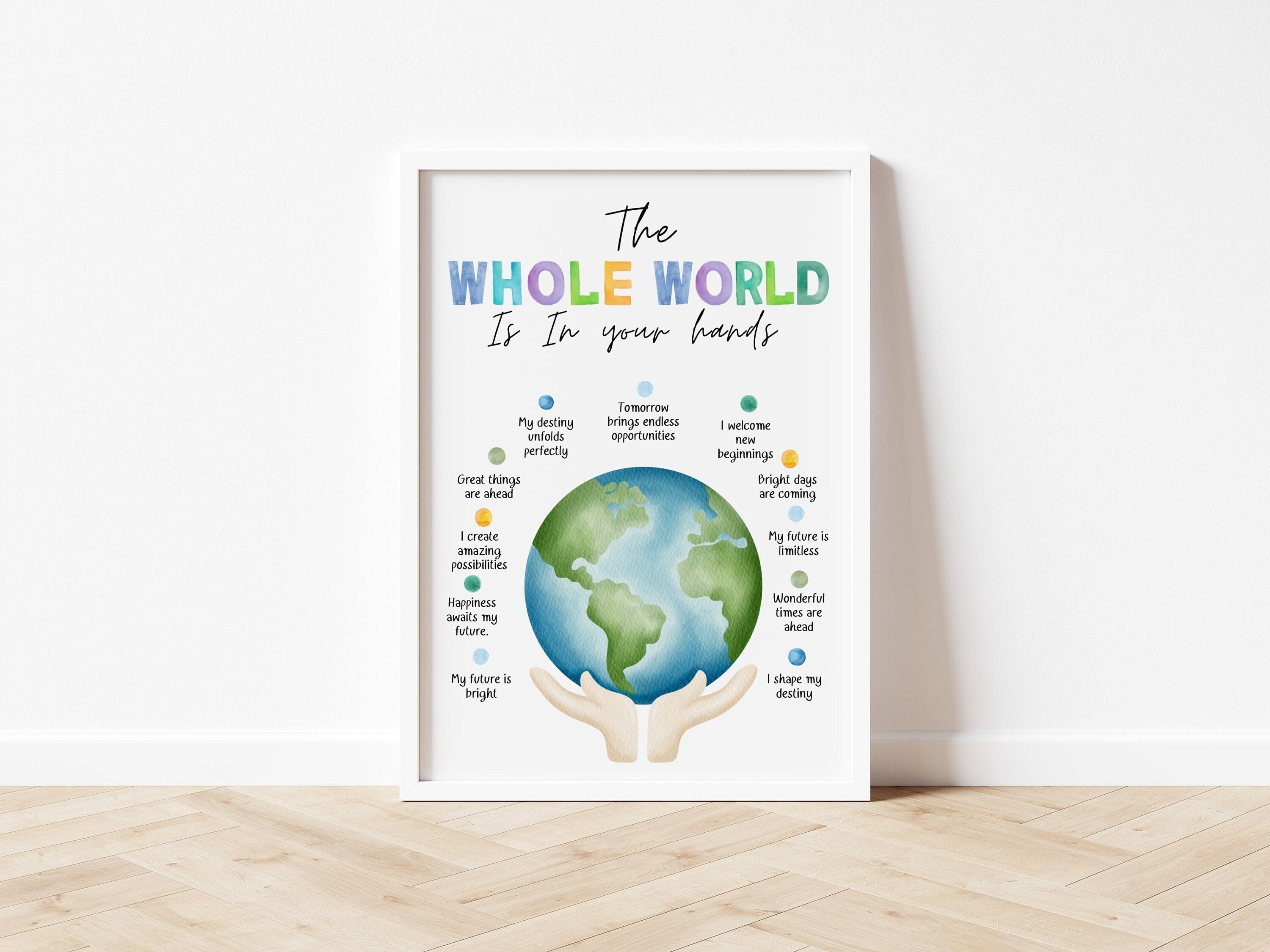 The Whole World Poster. Therapy Office Decor, Therapy Poster