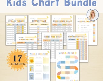 Kids Chart Bundle, Chore & Reward Tracker (Digital Download)