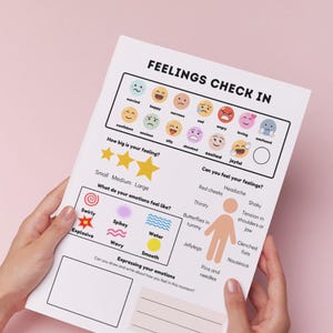 Kids Feelings Check in Worksheets. Feelings Poster, Emotional Self ...