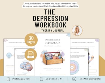 Infographic-werkbladenset depressie, therapiehulpmiddelen (persoonlijk gebruik)