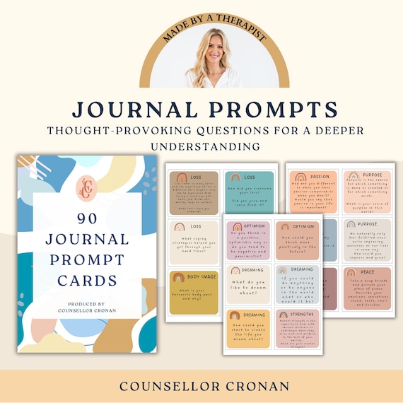 Journaling prompt cards, affirmation cards, self esteem workbook, anxiety cards, Social psychology, Mindfulness Cards, conversation cards,