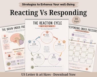 Reacting Vs Responding Worksheets, Therapy, Communication (PDF)