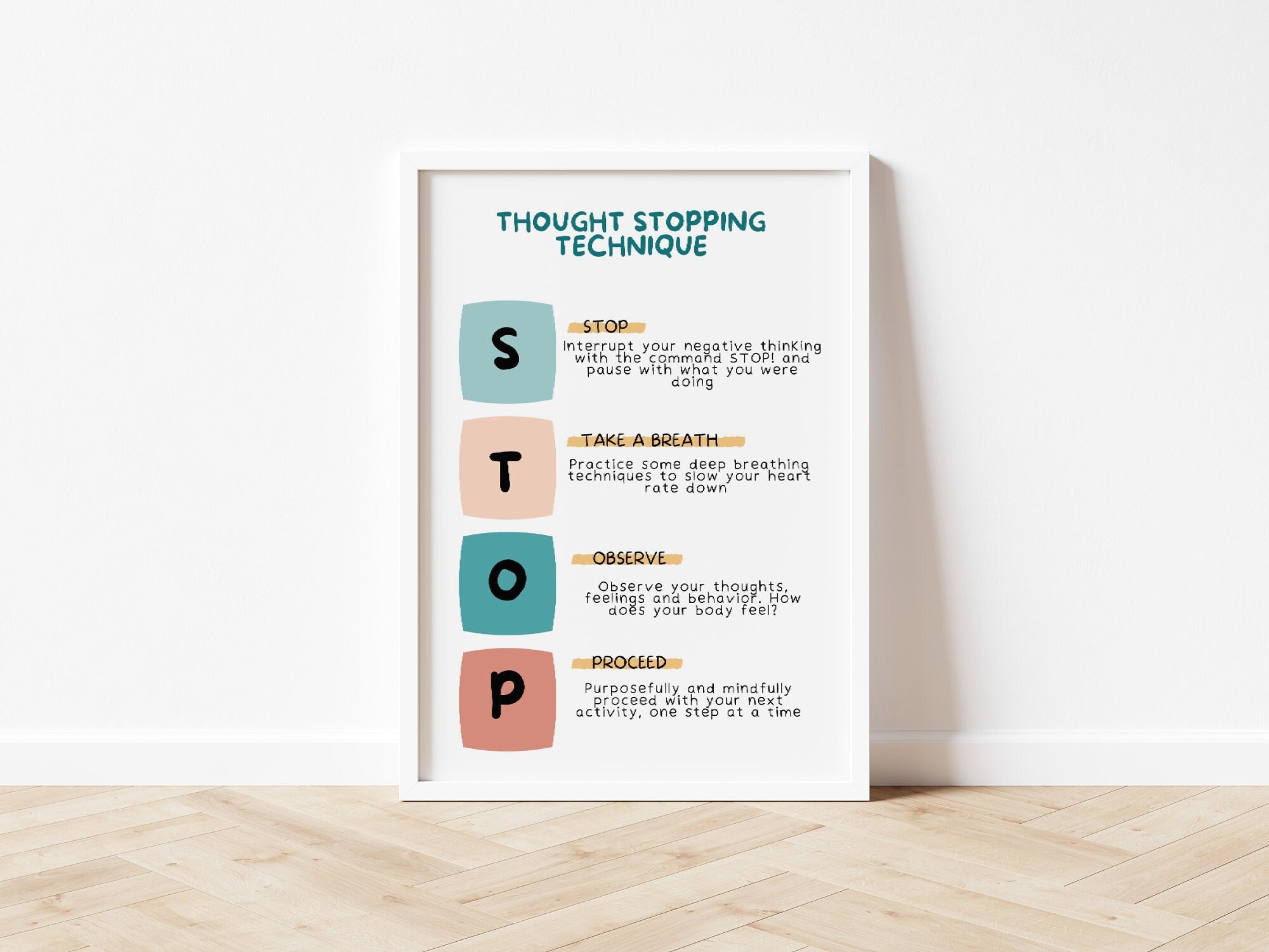 Stop Grounding Technique Coping Skills Coping Strategies Etsy