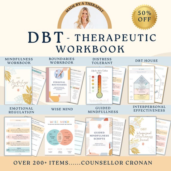 DBT mega Bundle. Dialectical Behavior Therapy. Distress Tolerant Skills. Mindfulness Skills. Therapist Resources. Client Tools. Workbooks