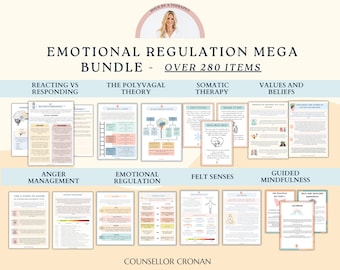 Emotional Regulation Mega Bundle - over 100 Items. Nervous System Regulation Workbook, Somatic Exercise Polyvagal Theory. Vagus Vagal Nerve