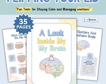 Flipping Your Lid. A Look Inside your Brain. Worksheets for kids. Brain Book. Therapy Prints