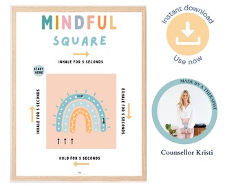 Mindful Square Poster, Grounding Technique, Coping Skills, Social ...