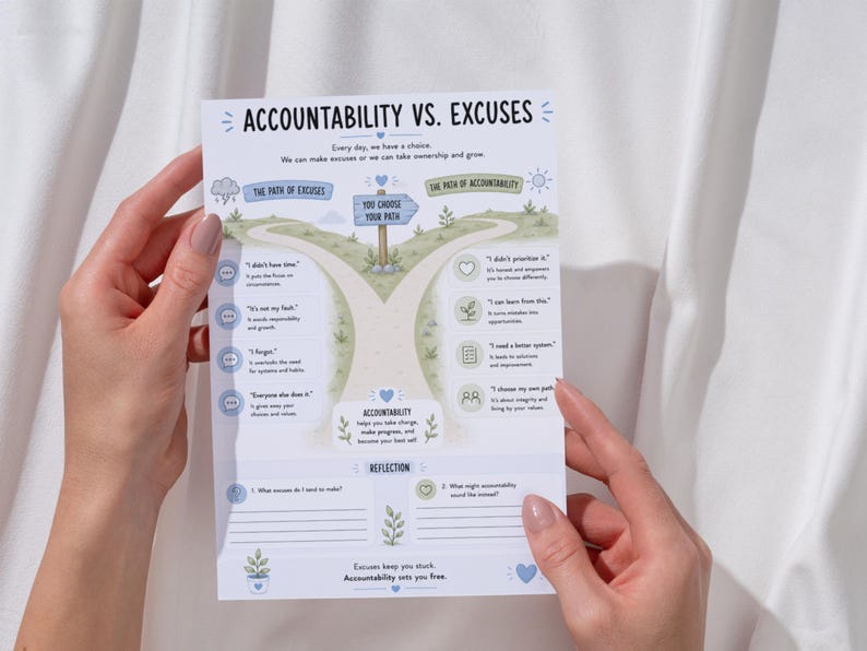 Accountability Worksheets – Self-awareness, Self-growth (personal Use ...