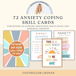 Scheda di abilità di coping per l'ansia, scheda di lavoro per la terapia, sollievo dall'ansia, schede di strategia di coping, risorse di psicologia, arredamento per ufficio di terapia, sociale